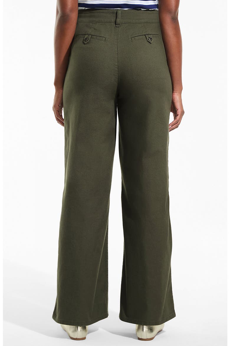 Stretch Canvas High Rise Wide Leg Pants, Alternate, color, Forest Moss