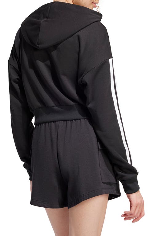 Adidas Originals Adidas 3-stripes French Terry Crop Hoodie In Multi