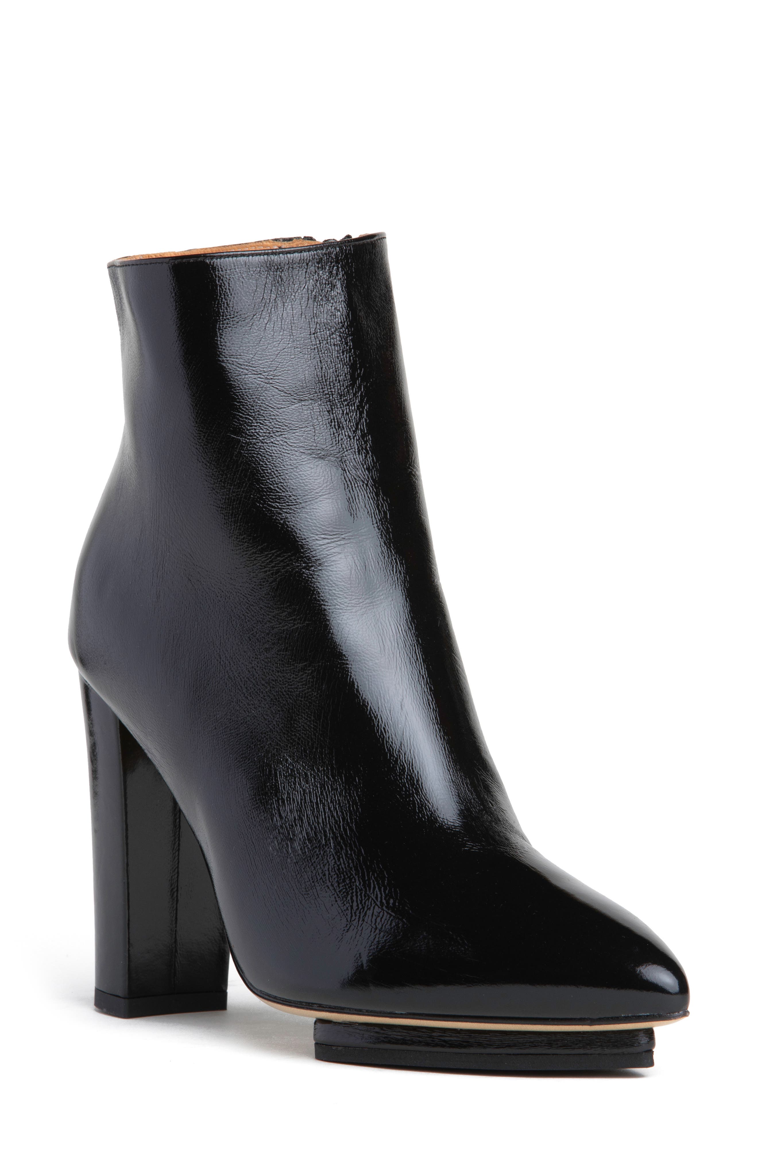 BEAUTIISOLES Tessa Pointed Toe Platform Bootie, Main, color, Black