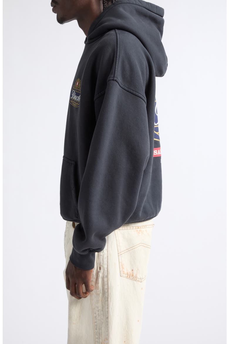 Safari Crest Oversize Cotton Pullover Hoodie, Alternate, color, VINTAGE BLACK/ BLUE/ RED