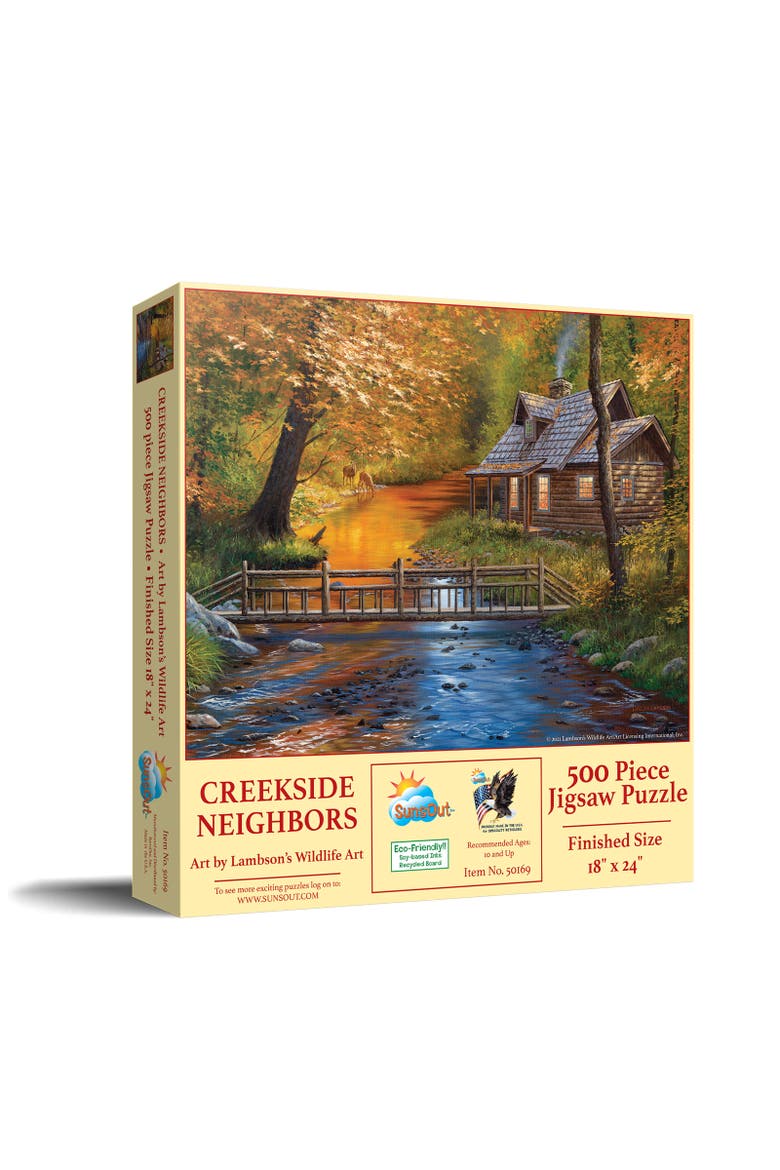 Creekside Neighbors 500 piece Jigsaw Puzzle for Adults, Main, color, Multicolor
