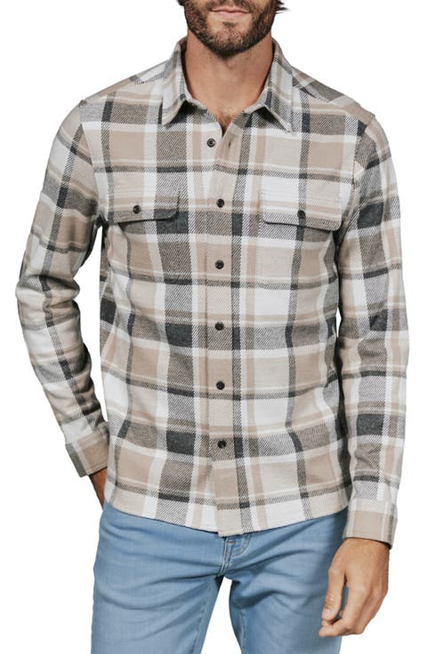 Generation Plaid Stretch Flannel Button-Up Overshirt