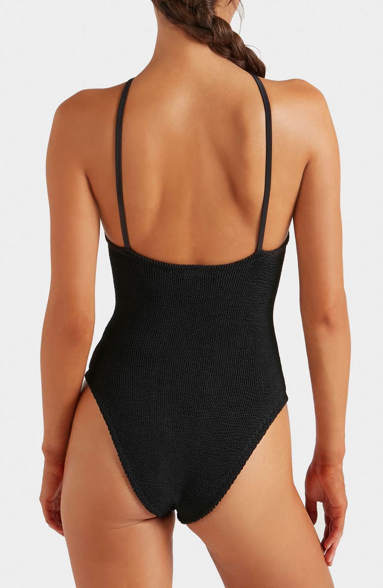 Hunza G Jasmine O-Ring One-Piece Swimsuit, Alternate, color, Black
