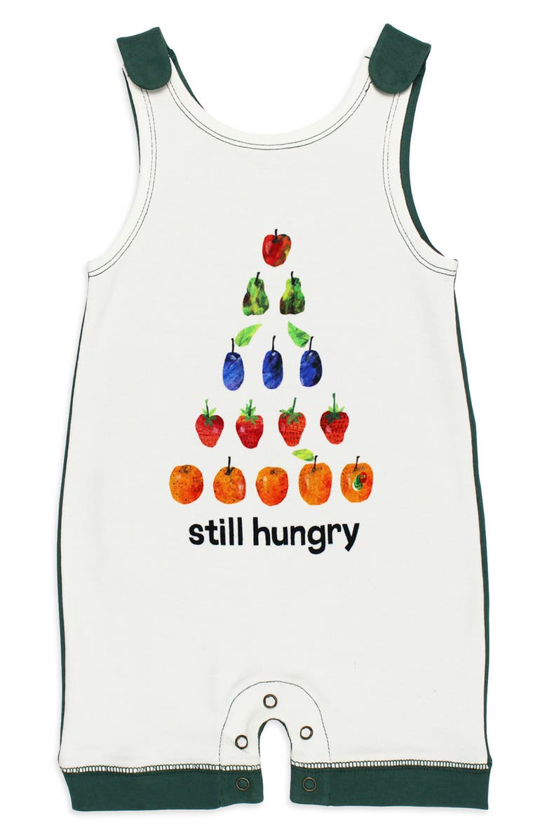 L'ovedbaby x 'The Very Hungry Caterpillar<sup>™</sup>' Still Hungry Sleeveless Organic Cotton Romper, Main, color, 