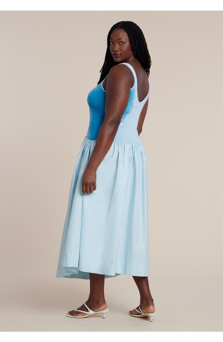 ELOQUII Flare Skirt Tank Dress, Alternate, color, Ombre Curve Blue