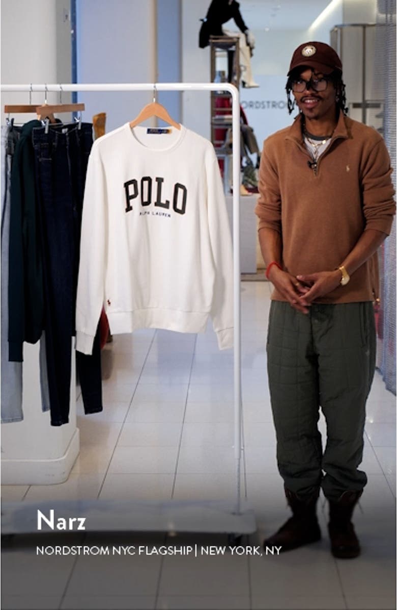 Logo Appliqué Fleece Crewneck Sweatshirt, sales video thumbnail