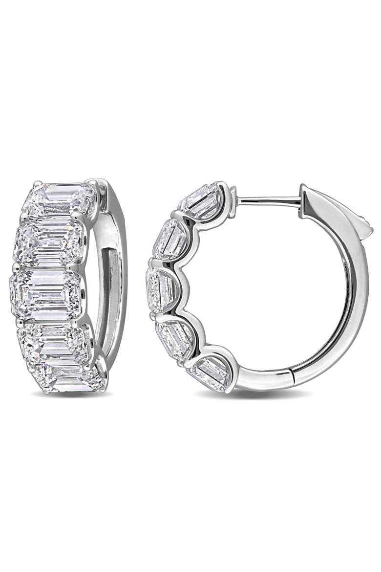 10ct. t.w. Lab-Grown Diamond Hoop Earrings 14k, Main, color, White Gold