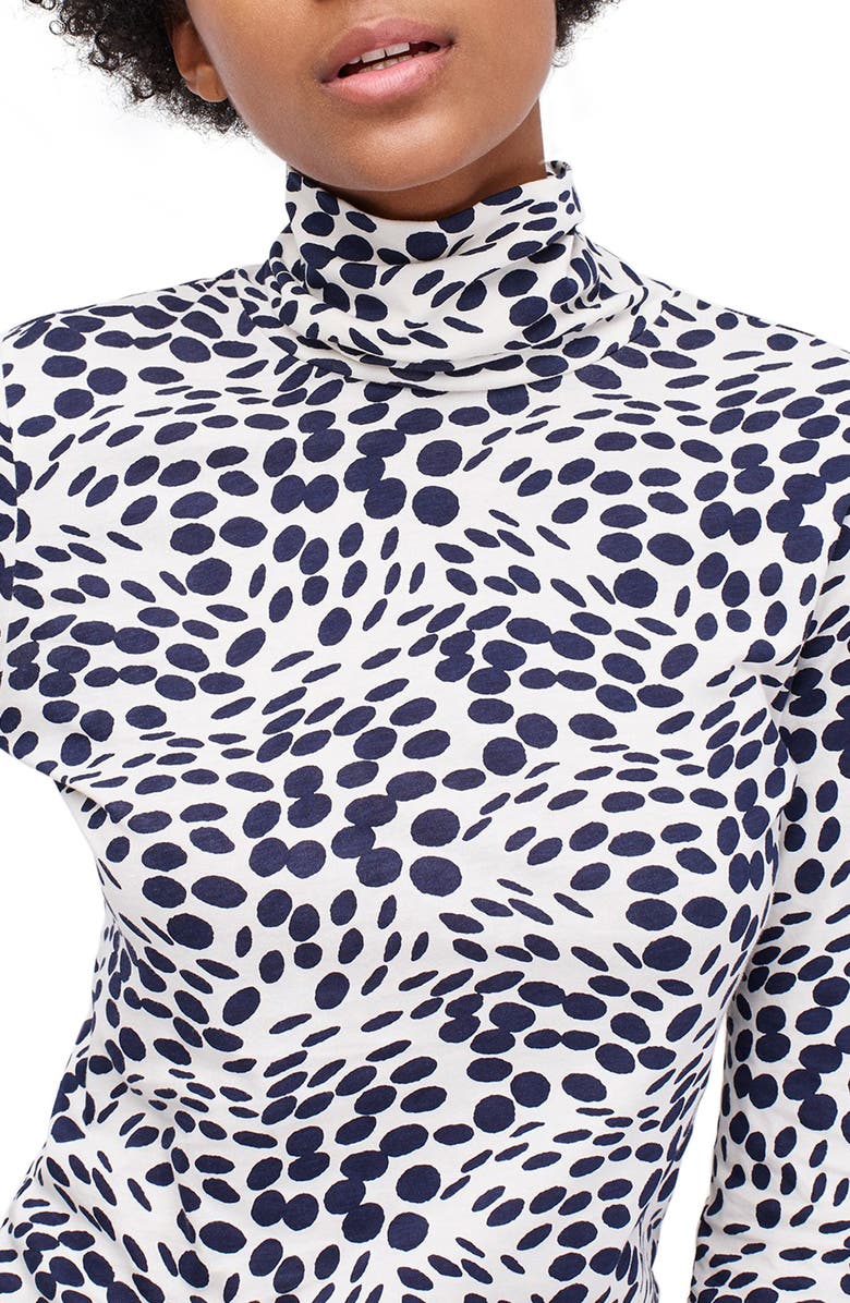 J.Crew Wavy Dots Tissue Turtleneck, Alternate, color, 