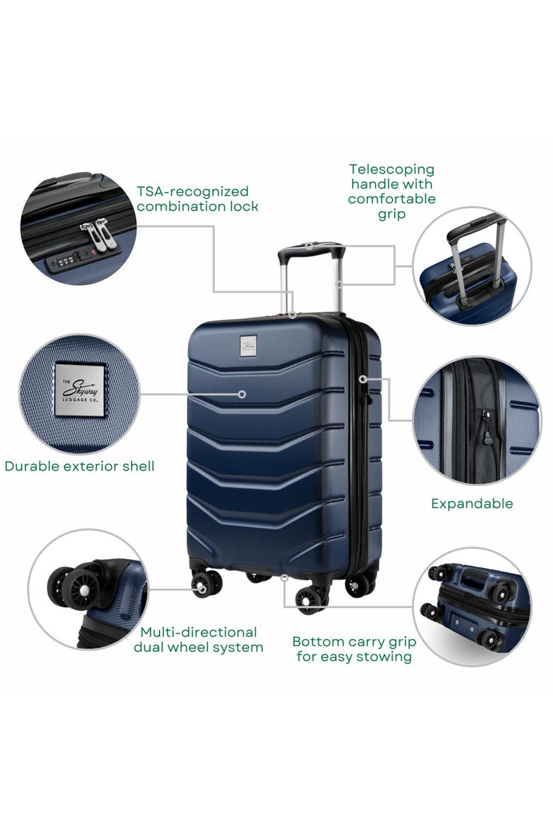 Silverton Hardside Expandable 20" Carry On Spinner Luggage, Alternate, color, Watercolor Blue