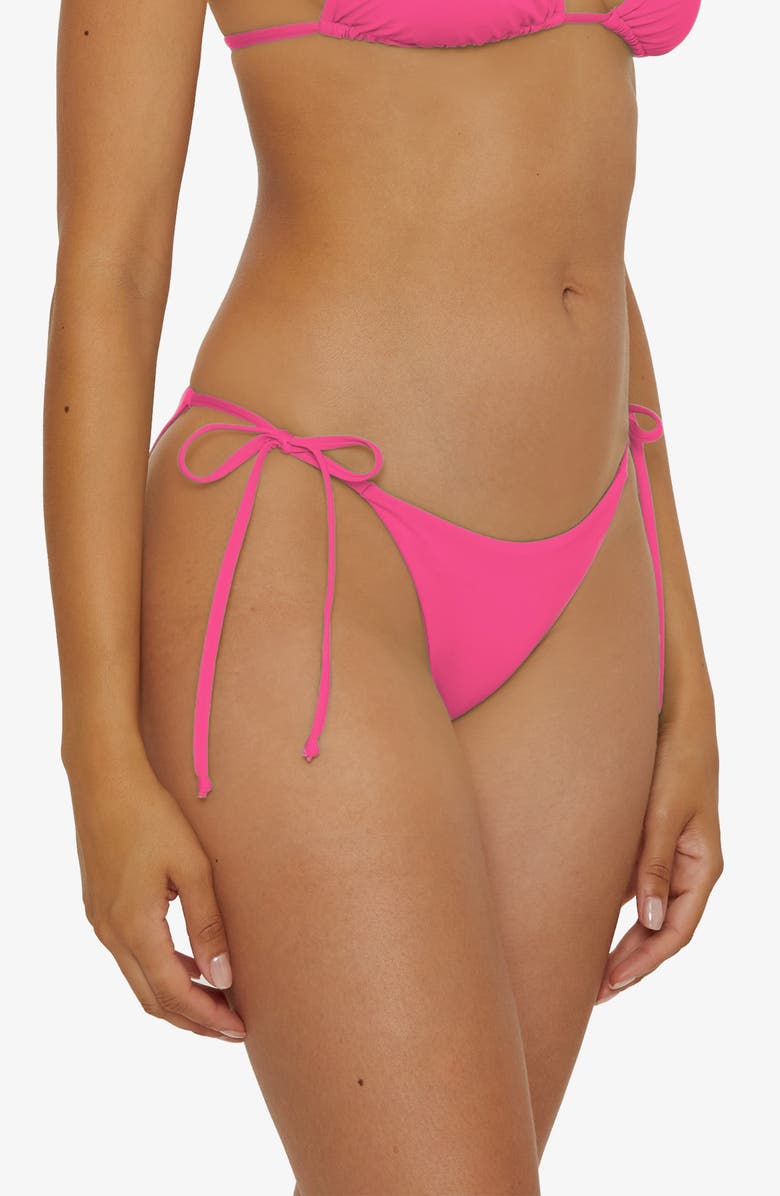 Becca Color Code Side Tie Bikini Bottoms, Alternate, color, Punch