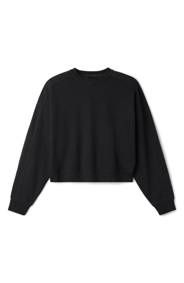 Rhone Signature Crewneck Cotton Blend Rib Sweatshirt, Alternate, color, Pure Black