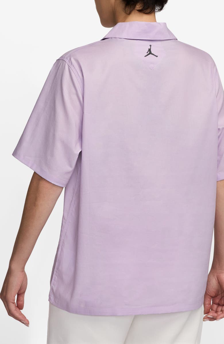 Jordan Rose Embroidered Cotton Camp Shirt, Alternate, color, Doll