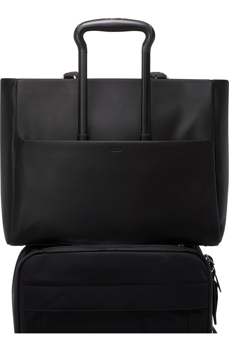 TUMI Large Vail Leather Tote, Alternate, color, Black/ Light Gold