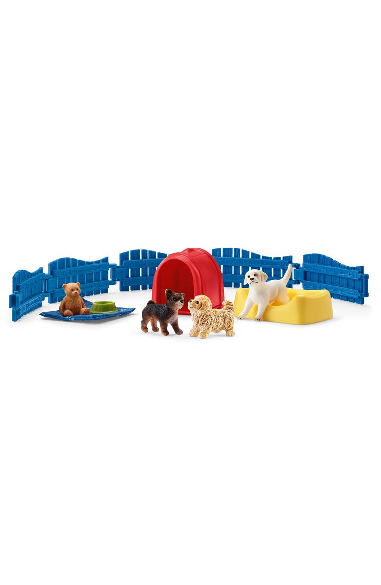 Schleich Farm World Puppy Pen, Animal Figurine Playset, Alternate, color, Multicolored