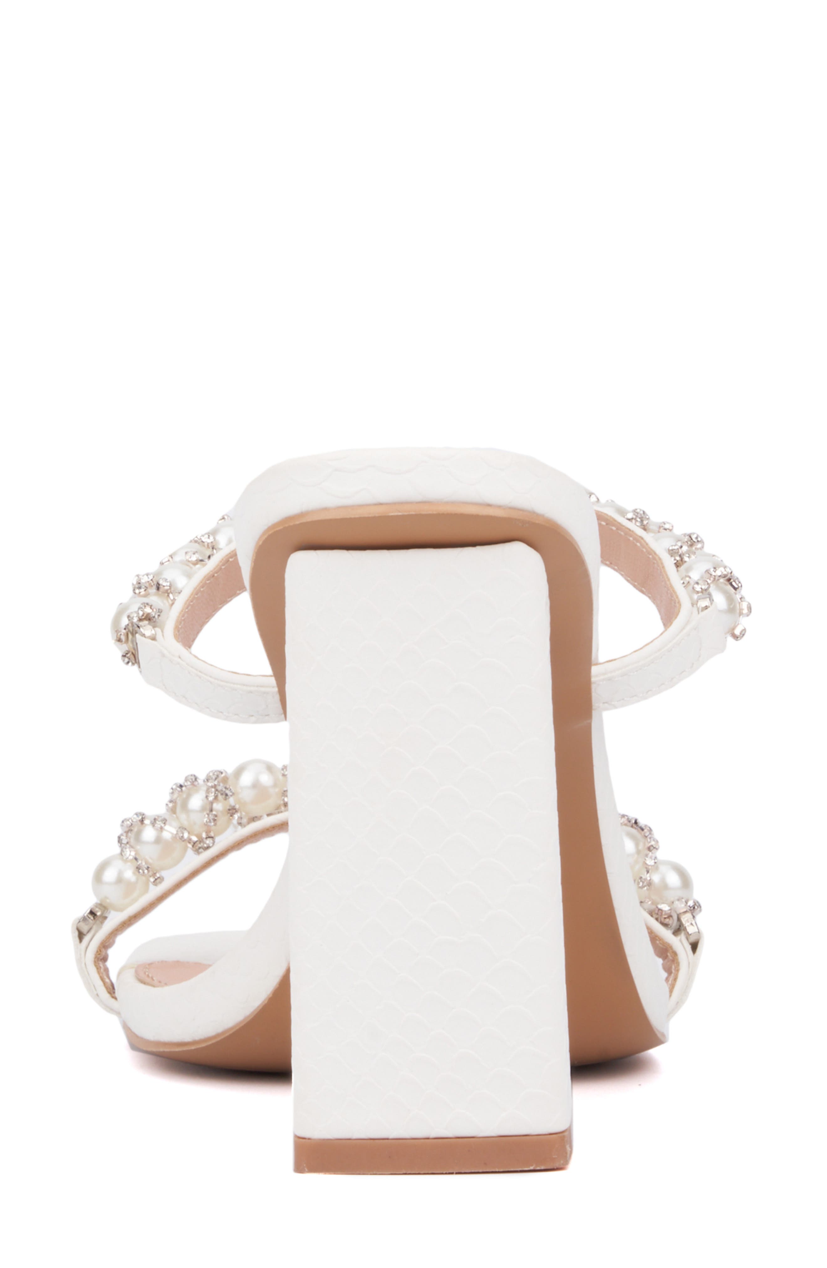 NEW YORK AND COMPANY Calissa Imitation Pearl & Rhinestone Embellished Sandal, Alternate, color, 
