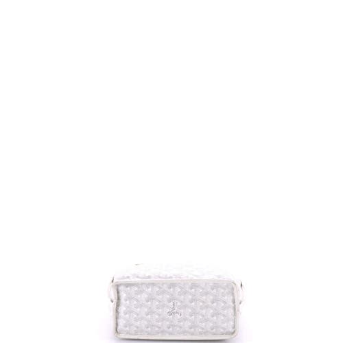Pre-owned Goyard  Goyard Anjou Reversible Tote Printed Coated Canvas Mini In White