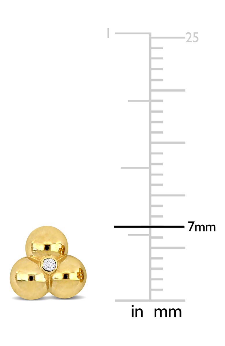 DELMAR Three-Bead Diamond Stud Earrings - 0.02ct., Alternate, color, 