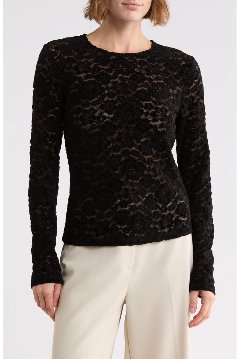 Don't Be Shy Lace Top, Main, color, BLACK