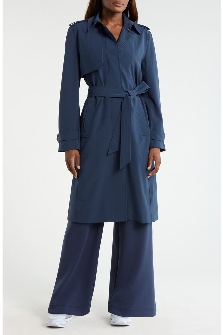 Ripstop Tench Coat, Alternate, color, NAVY BLAZER