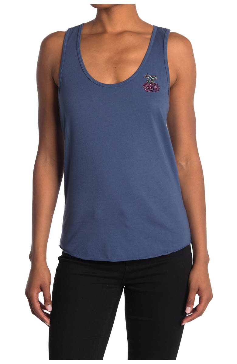 Pam & Gela Embellished Cherries Racerback Tank Top, Main, color,