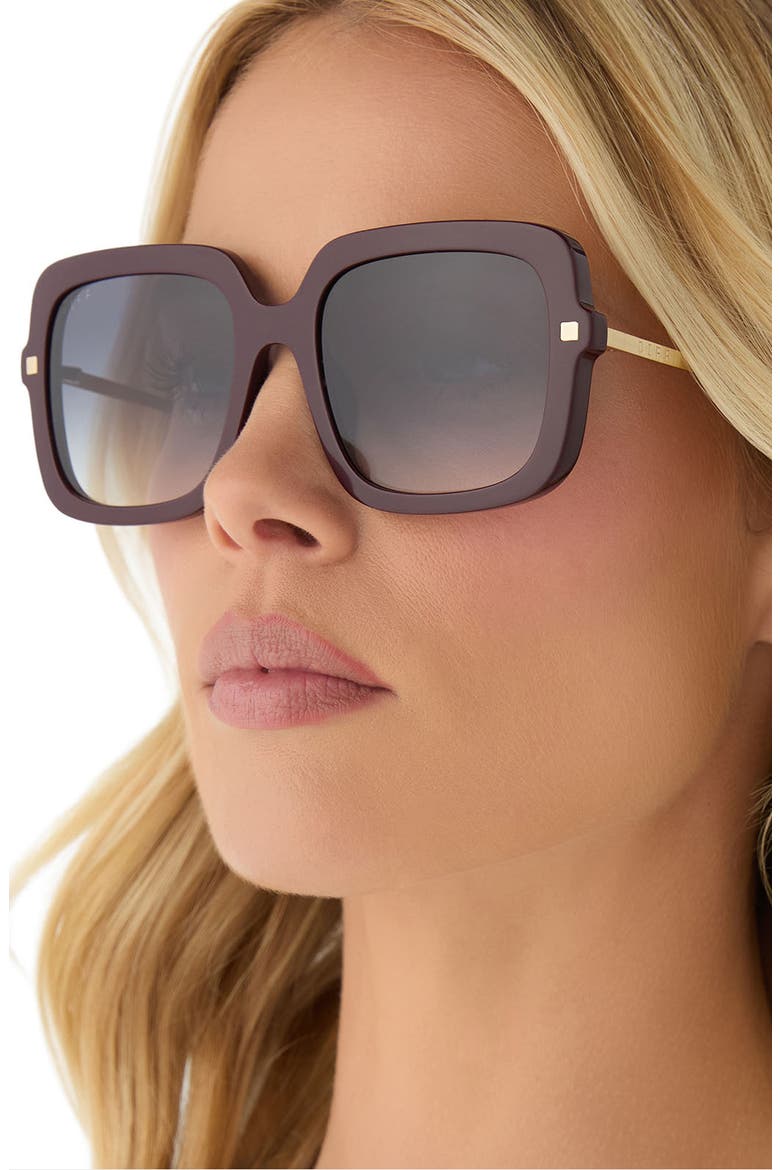 Sandra 54mm Gradient Square Sunglasses, Alternate, color, DARK CHERRY / GREY GRADIENT
