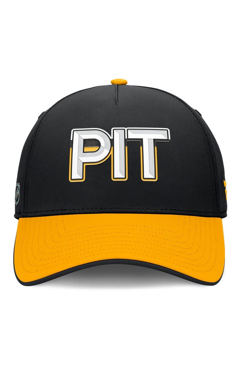 FANATICS Men's Fanatics Black/Gold Pittsburgh Penguins Authentic Pro Rink Team Code Flex Hat, Alternate, color, Black