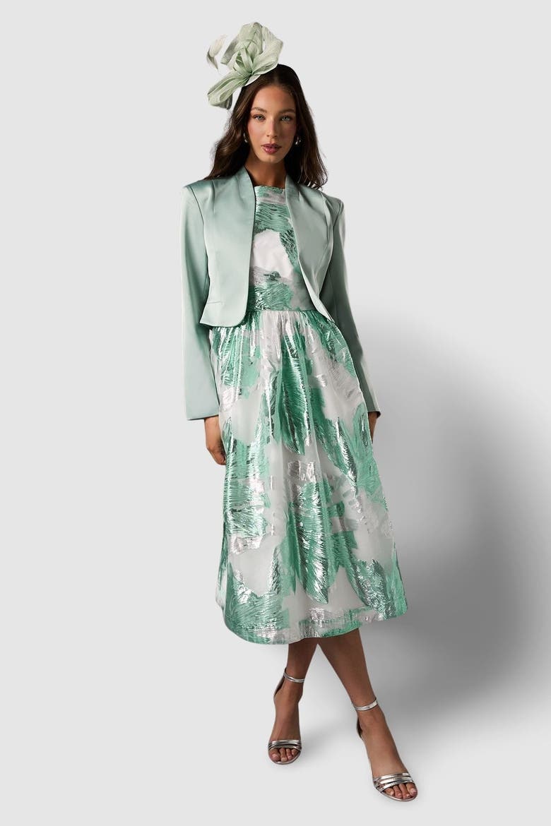 Crop Satin Jacket, Alternate, color, Sage