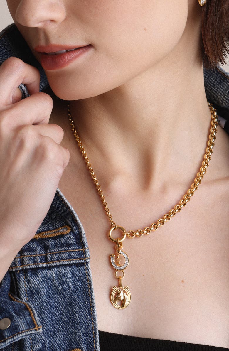 Adina Reyter Groovy Diamond Horse Head Hinged Charm, Alternate, color, 14K Yellow Gold