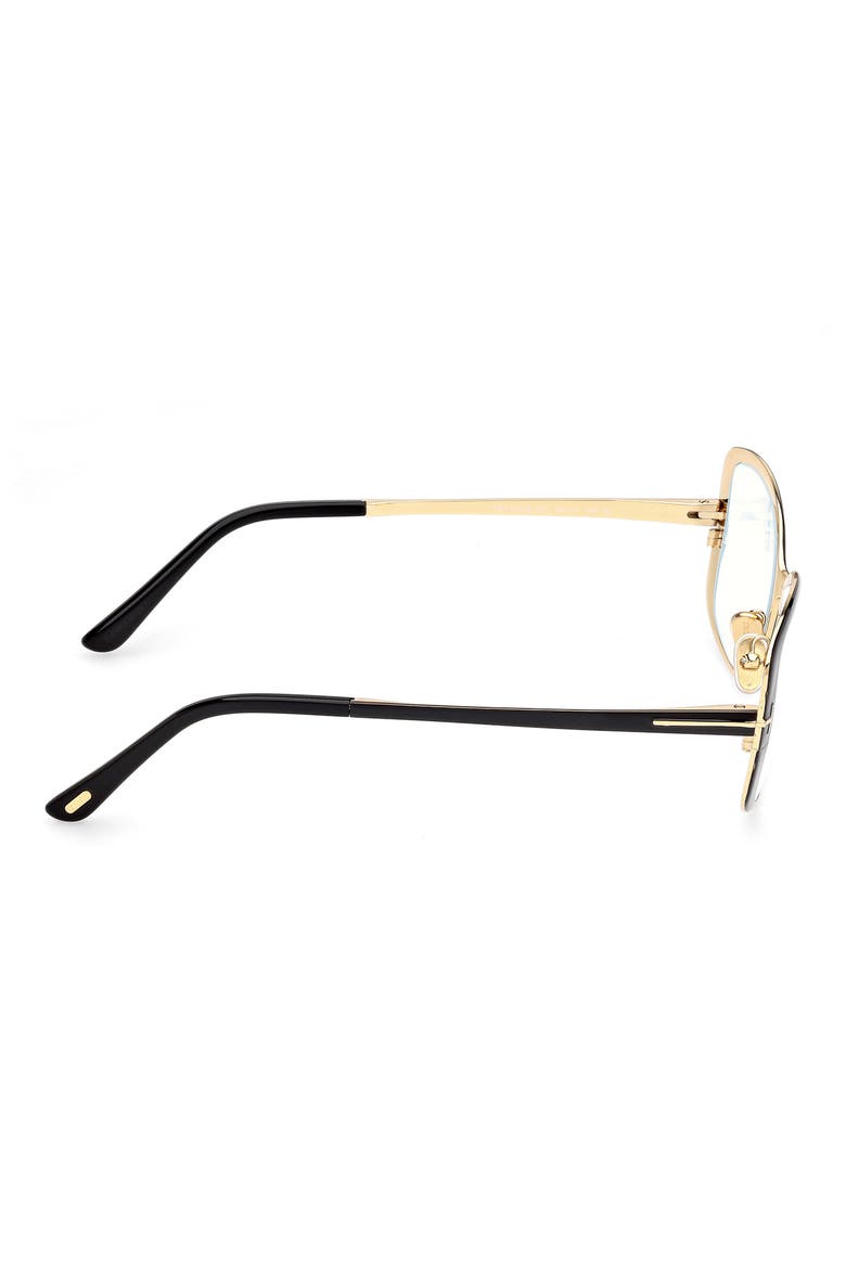 54mm Rectangular Optical Glasses, Alternate, color, SHINY BLACK ENAMEL / GOLD