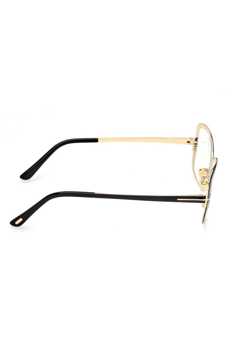 TOM FORD 54mm Rectangular Optical Glasses, Alternate, color, Shiny Black Enamel / Gold