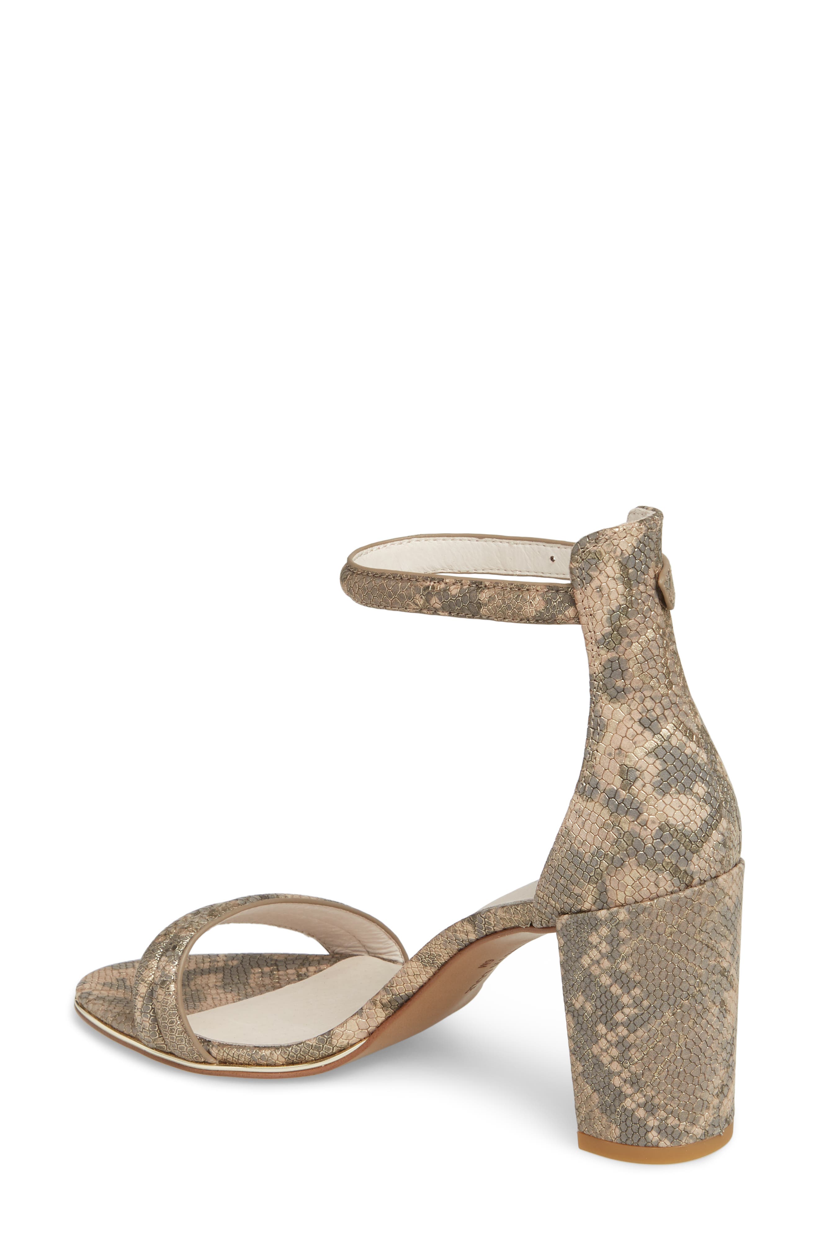 'Lex' Ankle Strap Sandal, Alternate, color, TAUPE/ GOLD LEATHER