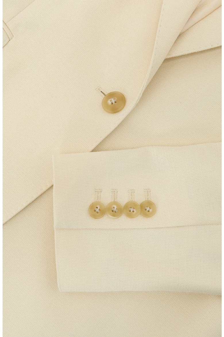 Anya Pickstitch Detail Silk & Wool Jacket, Alternate, color, CREAM