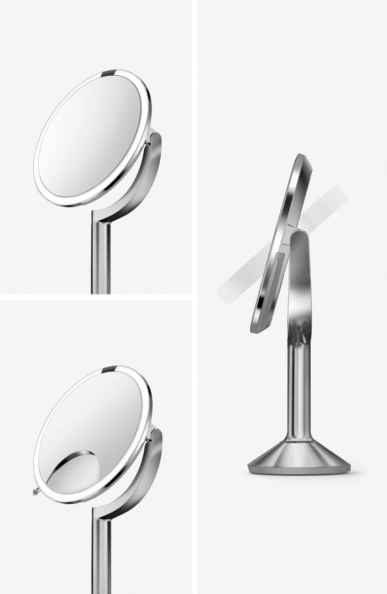 simplehuman Trio Eight Inch Multi-Magnification Sensor Makeup Mirror, Alternate, color,
