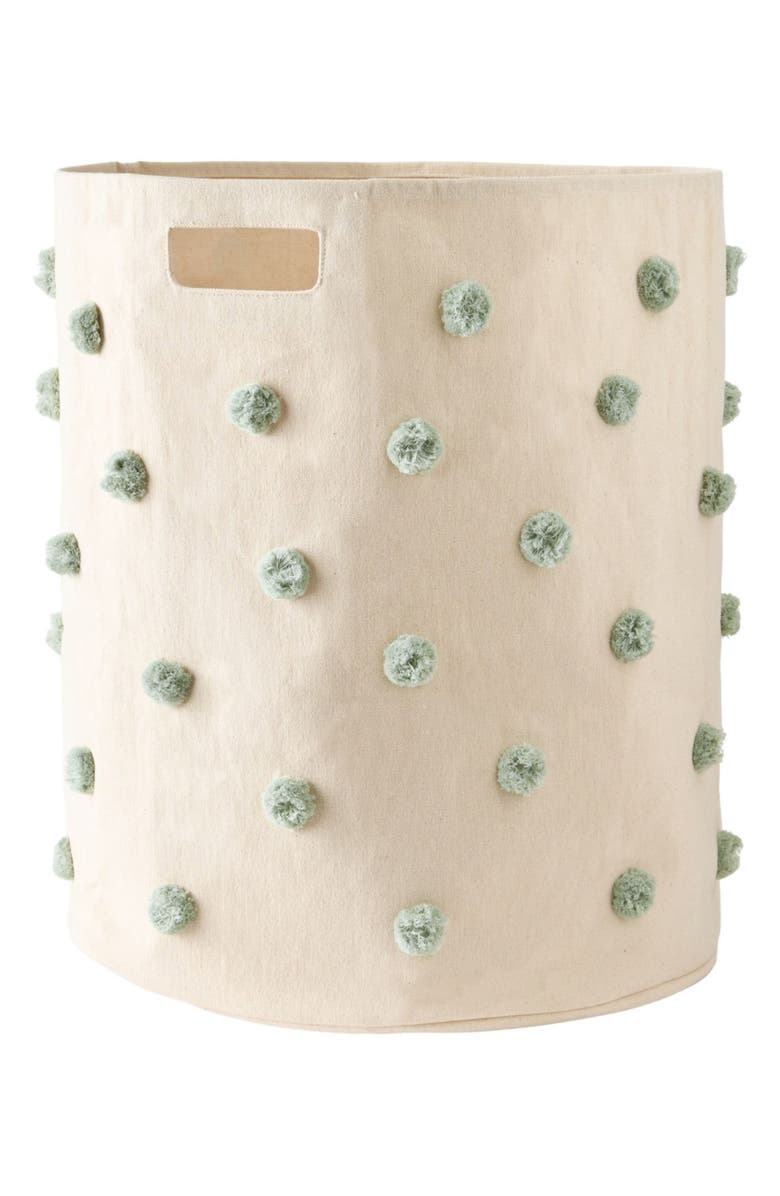 Pehr Pompom Canvas Hamper, Main, color, Sea