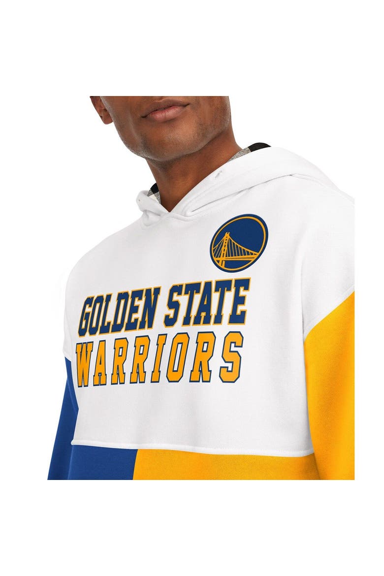 Men's Tommy Jeans White/Royal Golden State Warriors Andrew Split Pullover Hoodie, Alternate, color, White