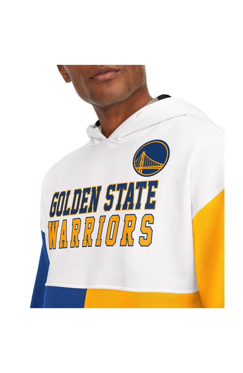 TOMMY JEANS Men's Tommy Jeans White/Royal Golden State Warriors Andrew Split Pullover Hoodie, Alternate, color, White