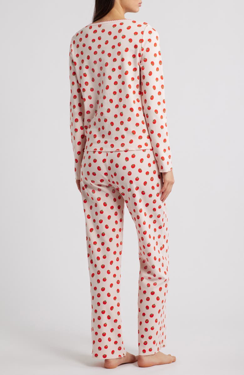 COZYLAND Ellie Tomatoes Pima Cotton Pajamas, Alternate, color, Juicy Tomatoes