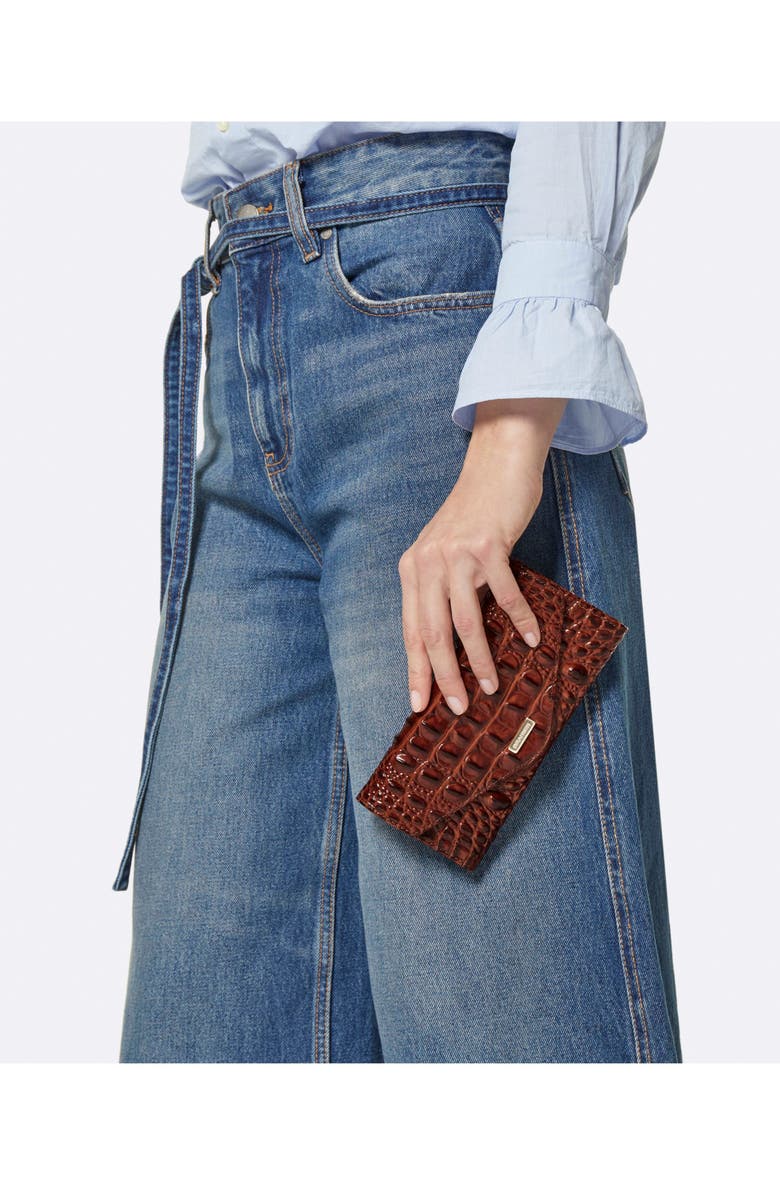 Brahmin Veronica Embossed Leather Wallet, Alternate, color, 