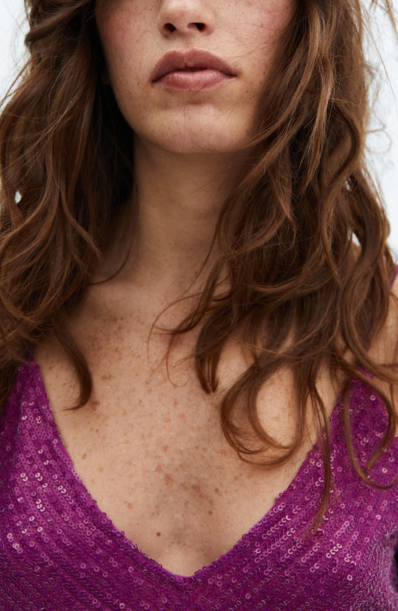 MANGO Sequin Knit Camisole, Alternate, color, 