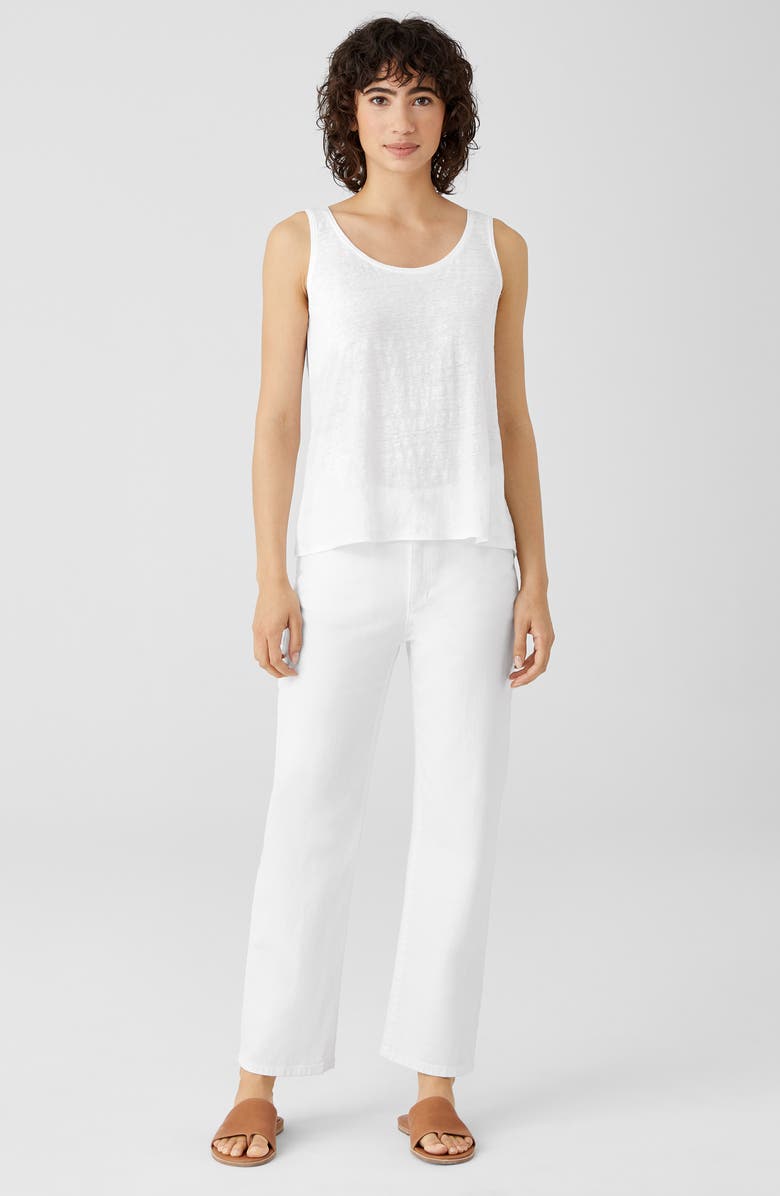 Eileen Fisher Organic Linen Tank, Alternate, color, White