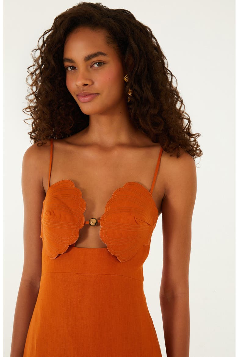 Terra Cotta Sleeveless Midi Dress, Alternate, color, TERRACOTA