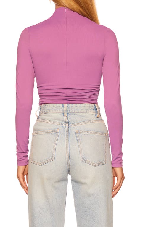 Susana Monaco Long Sleeve Crisscross Top In Grape Jam