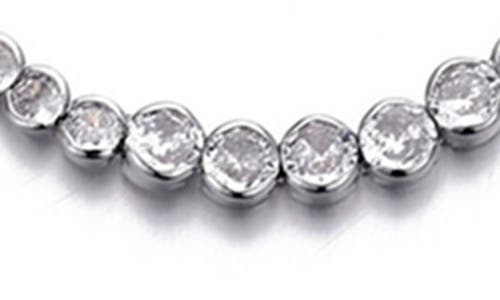 Adornia Bezel Crystal Tennis Necklace In Silver