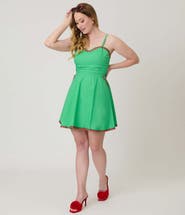 Unique Vintage 1950s Sleeveless Cotton Flare Dress