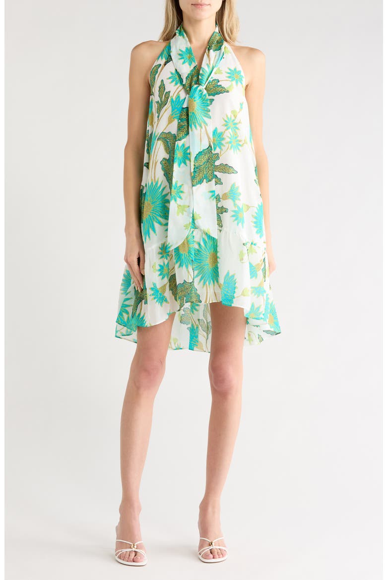 Jade Cotton & Silk Dress, Main, color, MARLENE BATIK MID IVORY