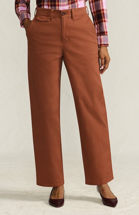 Chino High Rise Rail Straight Leg Pants