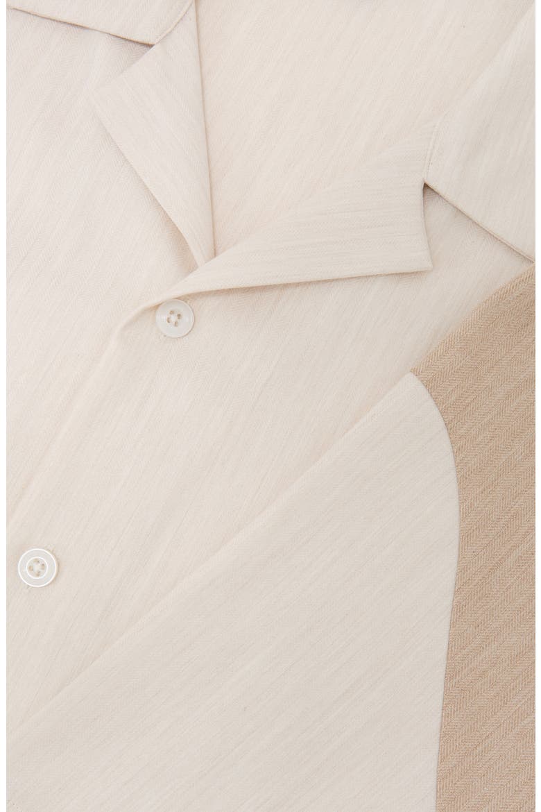 Fortuna Short Sleeve Button-Up Shirt, Alternate, color, OATMEAL
