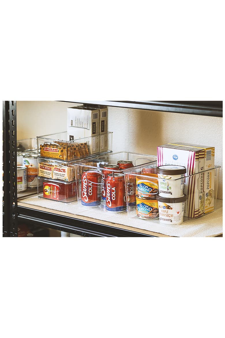 8-Pack Large Clear Fridge Organizer Bins, Alternate, color, CLEAR