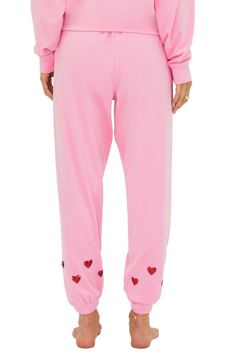 Georgie Sequin Heart Sweatpants, Alternate, color, LOVELY PINK