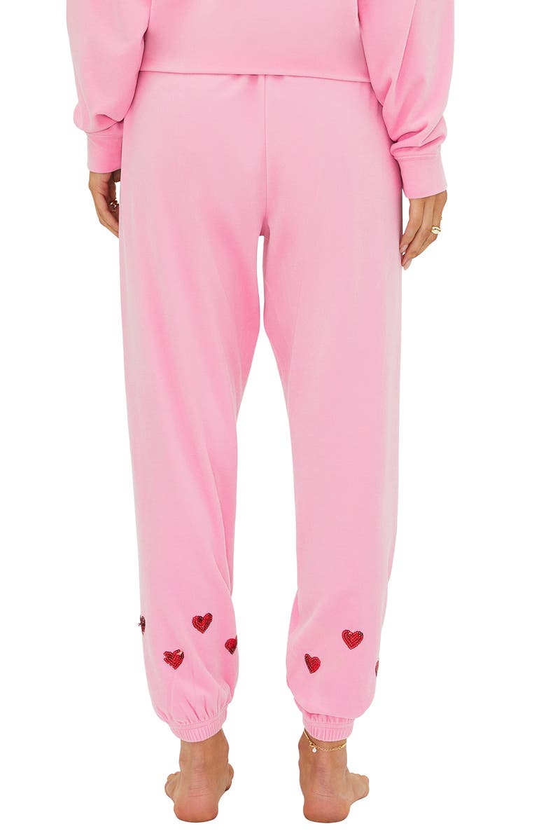 Beach Riot Georgie Sequin Heart Sweatpants, Alternate, color, Lovely Pink